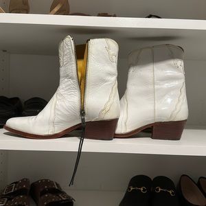 Free people white low cowboy boots
